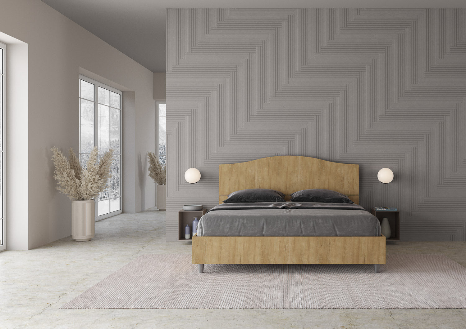 Letto Matrimoniale 160x200 cm Senza Rete Dores Quercia Natura...