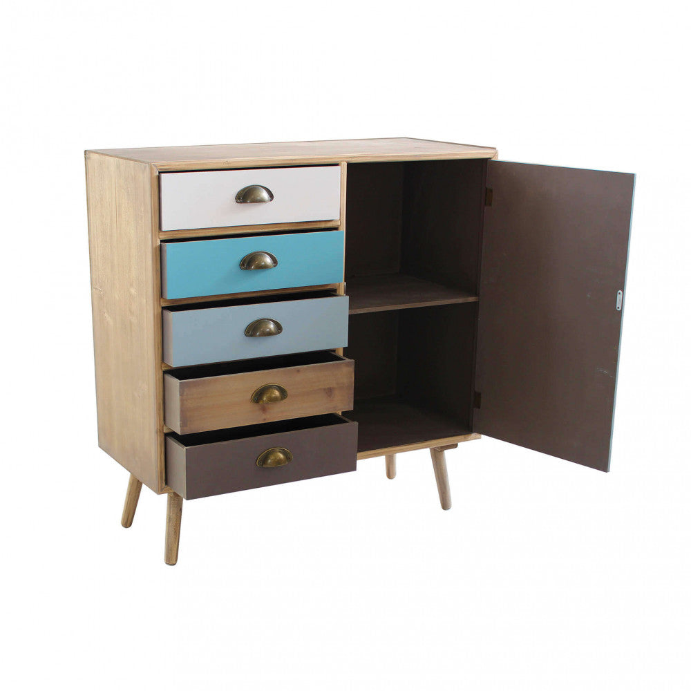 Mobiletto Levis 80x35x85 h cm in Legno Multicolor...
