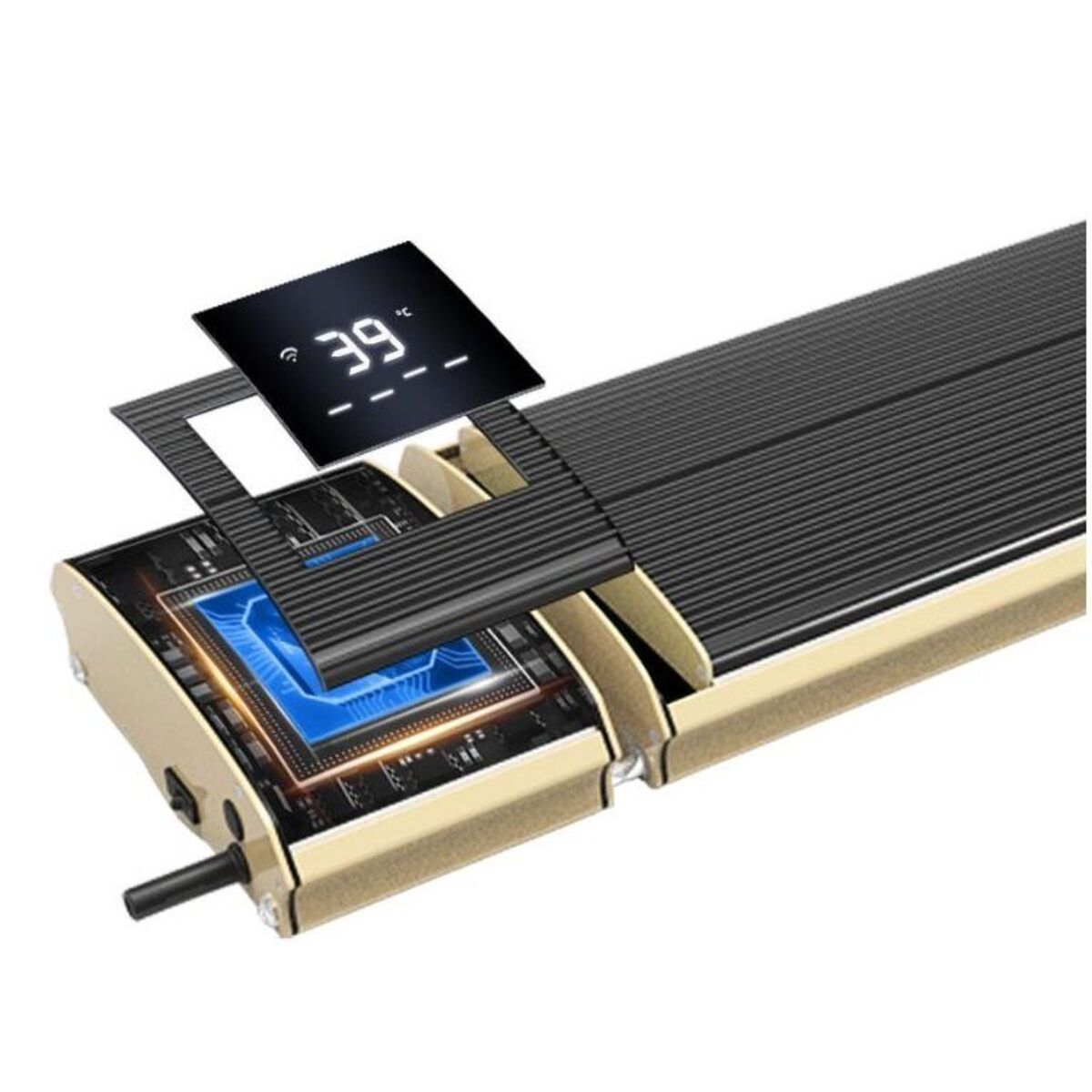 Pannello Radiante Riscaldante Wi-Fi ad Infrarossi 159,5x18,9x6,7 cm 2400W Sined Nero