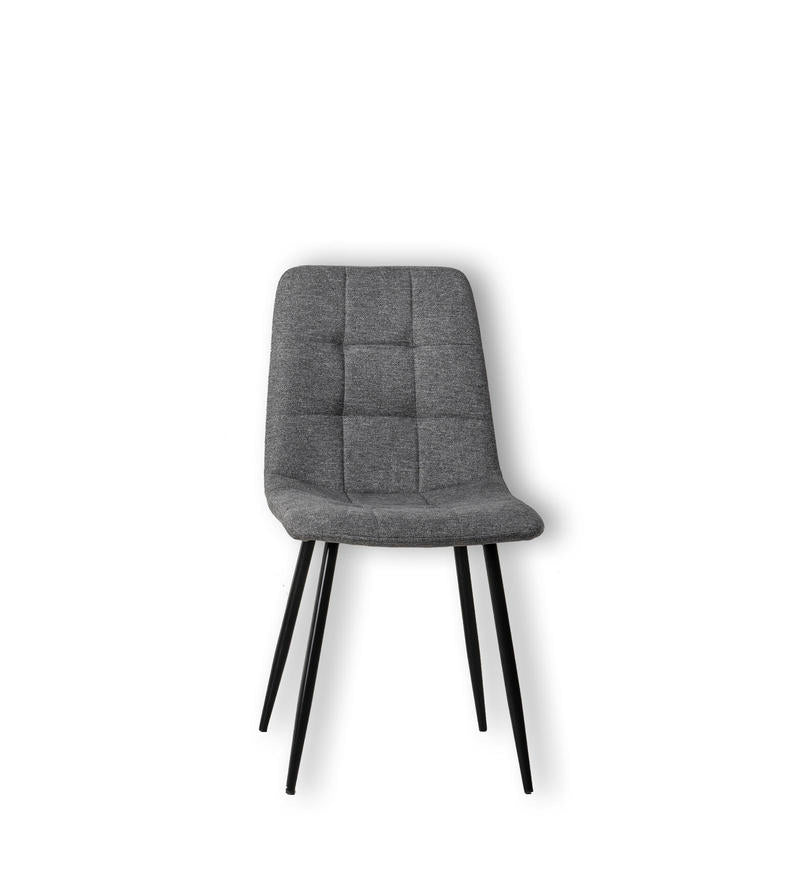 Set 4 Sedie 55x44xH81 cm in Tessuto e Metallo Alma Grigio Chiaro...
