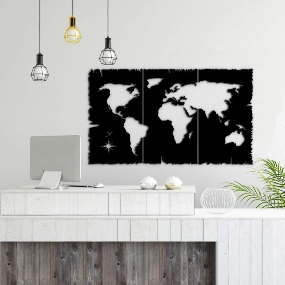 Cornice decorativa 125x73 cm mondo nero...