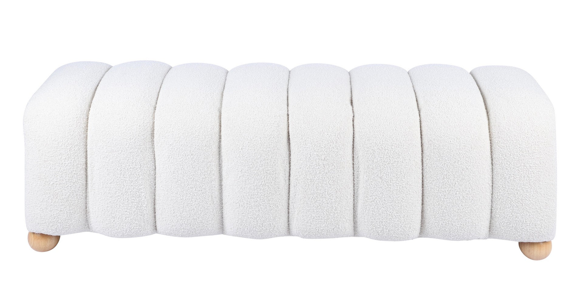 Panca 120x43x43 cm in Bouclè Zora Bianco