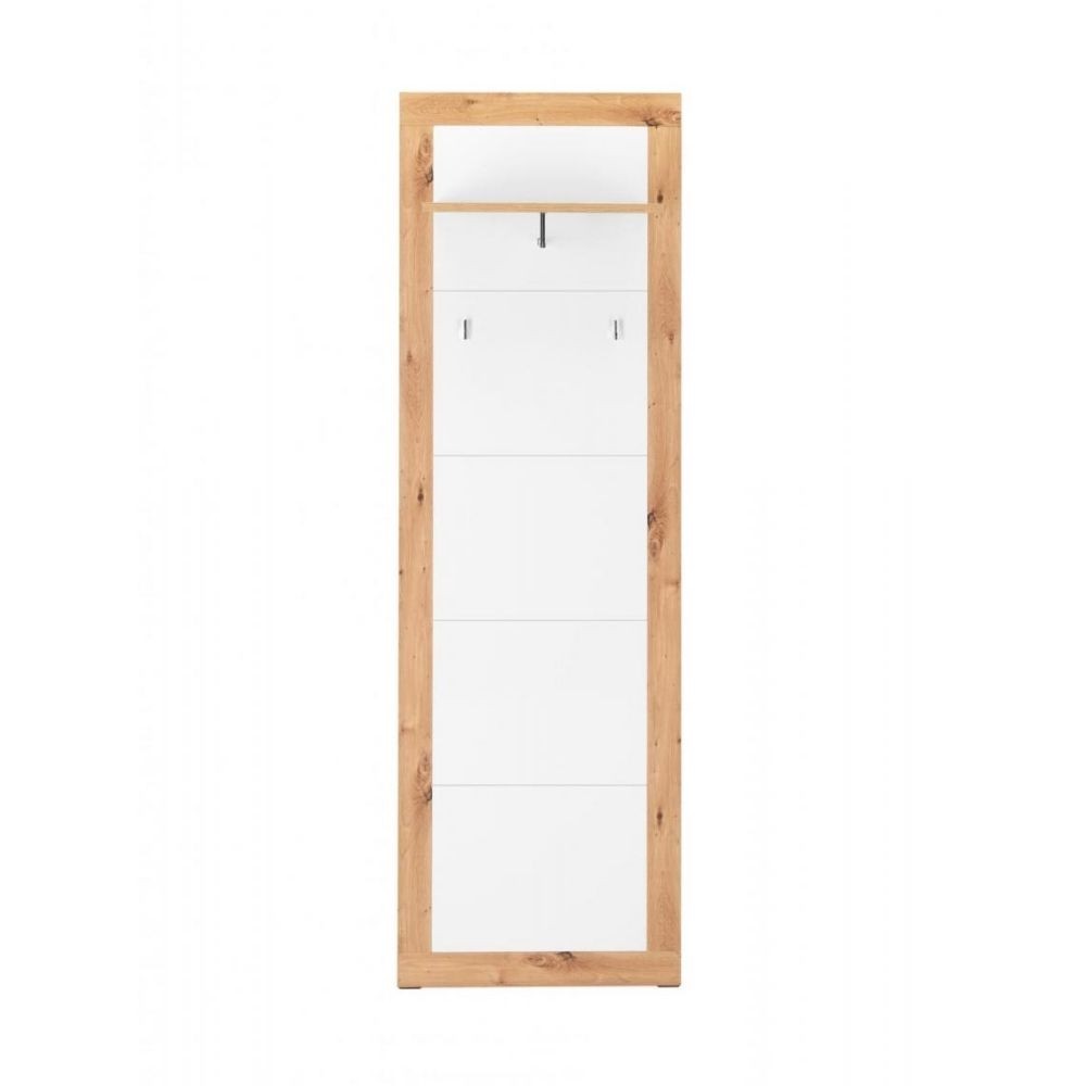 Pannello appendiabiti da ingresso 60x35x190 cm Wien 43 rovere bianco...