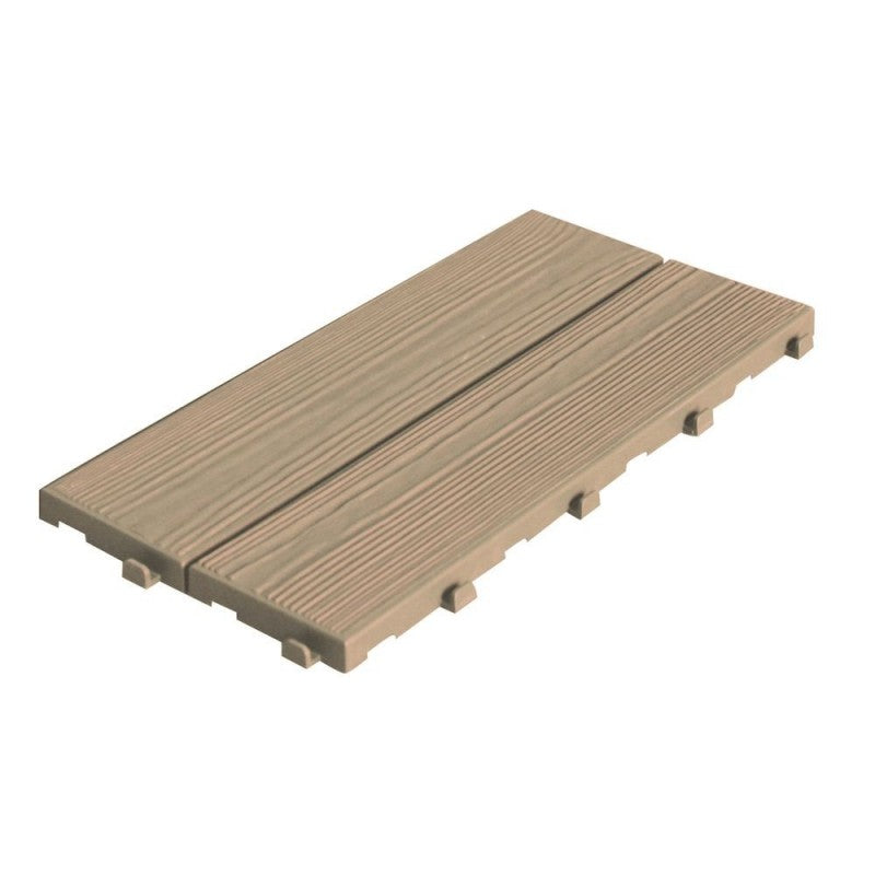 Set 14 Piastrelle Autobloccanti in Plastica Effetto Legno 37,7 x 18,6 cm da Interno o Esterno...
