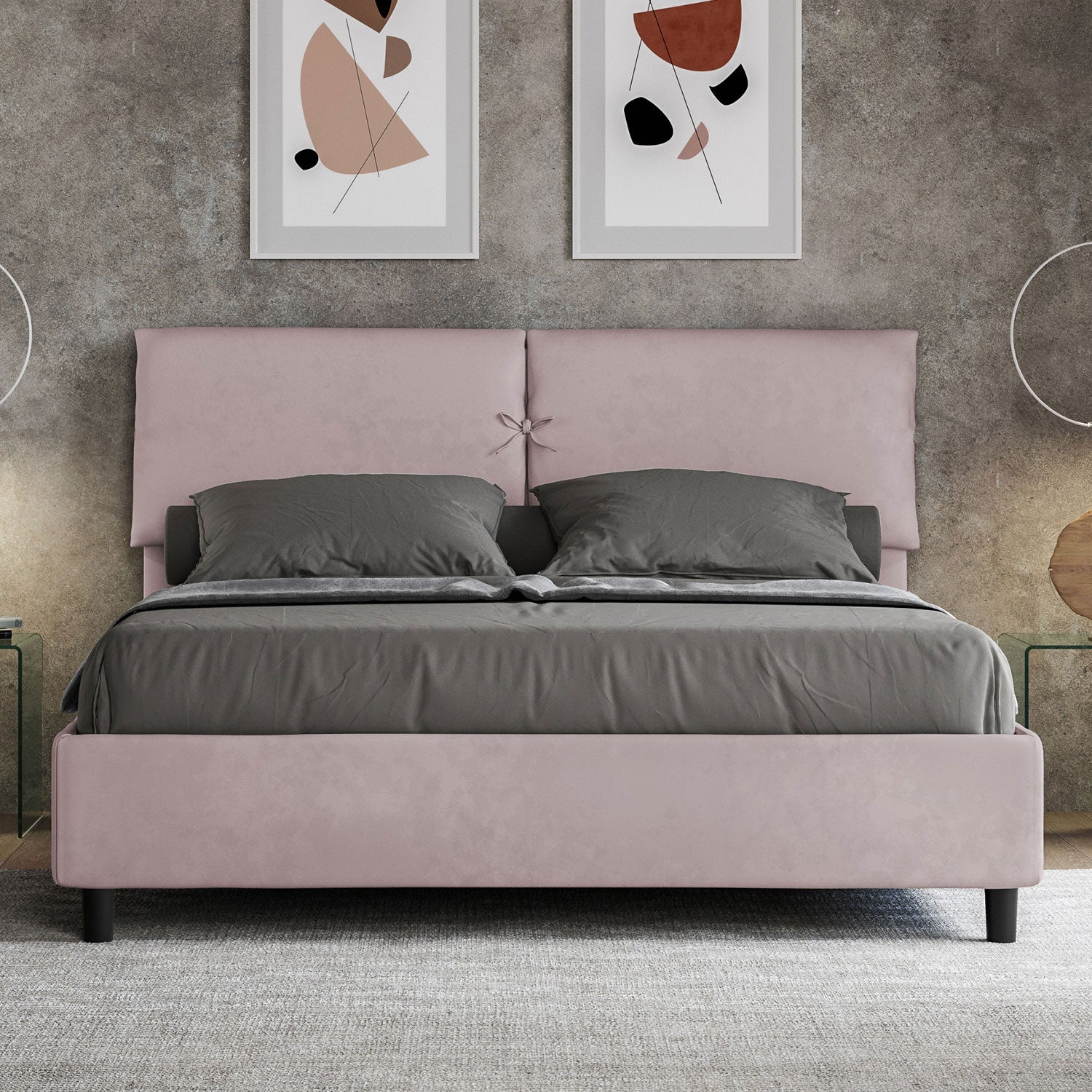 Letto Matrimoniale 160x200 cm Senza Rete Mados Glicine...