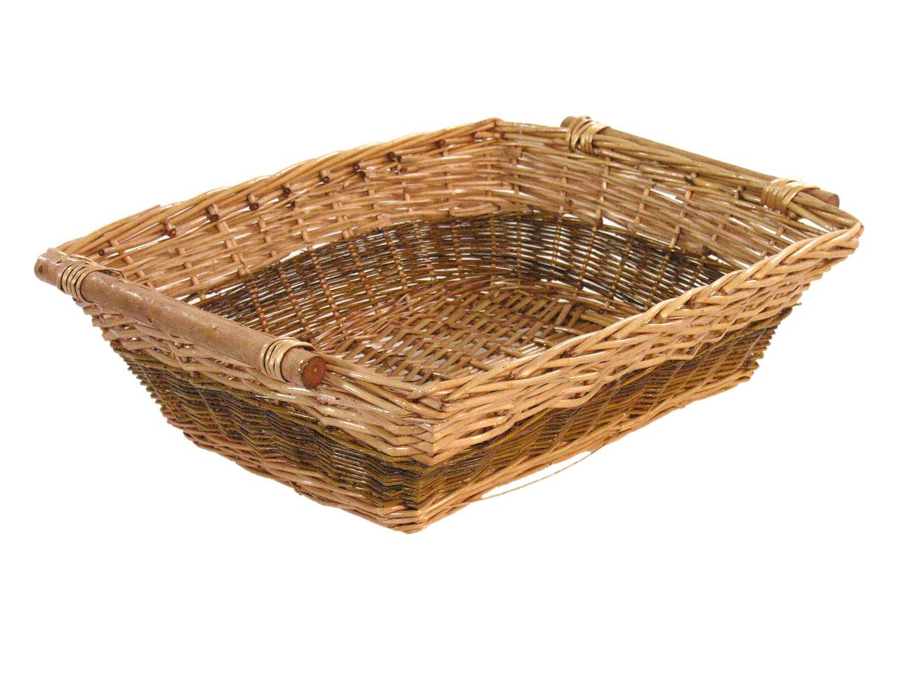 Image of Cesta bassa grezza Rettangolare cm 58x48xh18