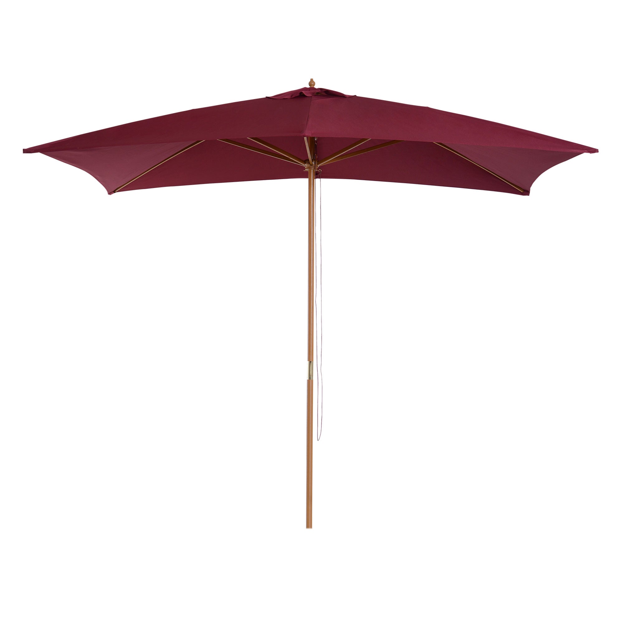 Ombrellone da Giardino 2x3 m Palo Ø38 mm in Legno e Poliestere Bordeaux