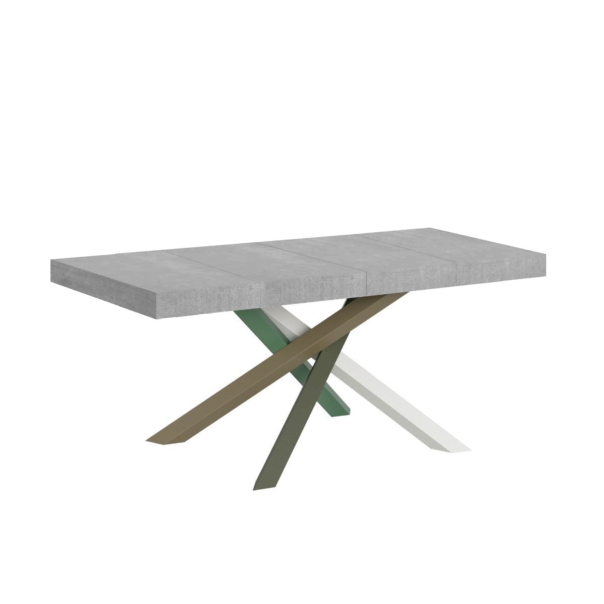 Tavolo Allungabile 130-390x90x77 cm Volantis Premium Cemento Telaio 4A