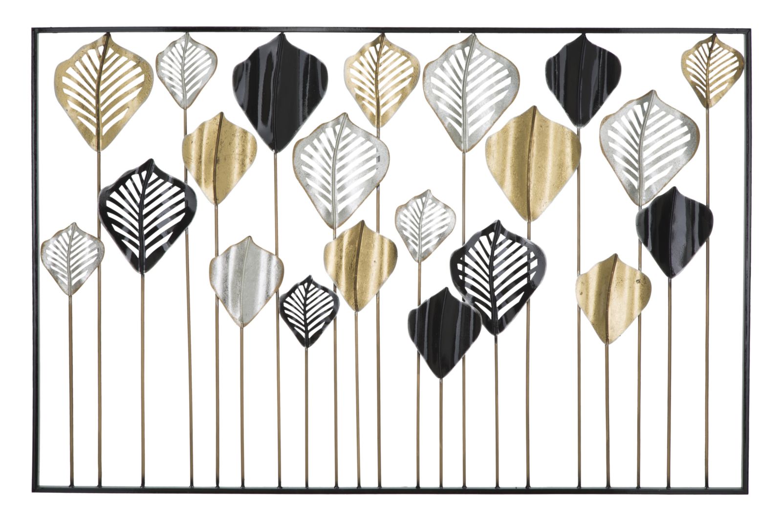 Image of Pannello Lex 120x2,5x78,5 cm in Ferro Oro e Argento e Nero