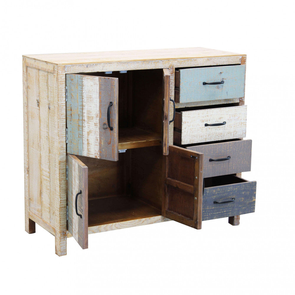 Mobile Edison 100x40x86 h cm in Legno Multicolor...