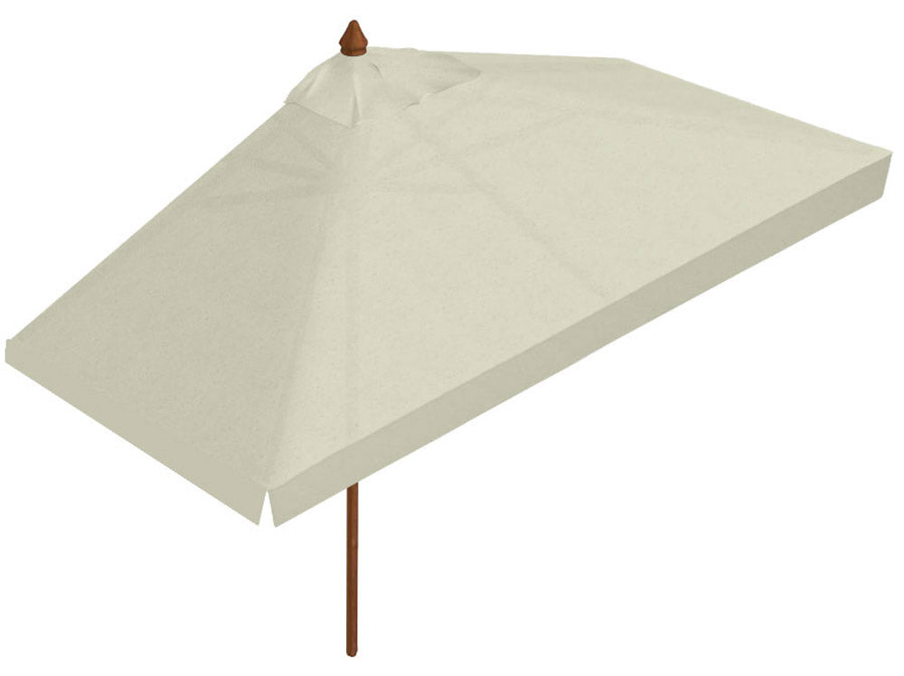Ombrellone da Giardino 2x4 m Palo Ø57 mm Mezzaluna in Legno Telo in Acrilico Ecrù