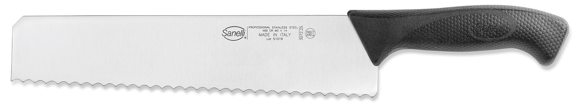 Image of Coltello per Cioccolato Lama 25 cm Manico Antiscivolo Sanelli Skin Nero