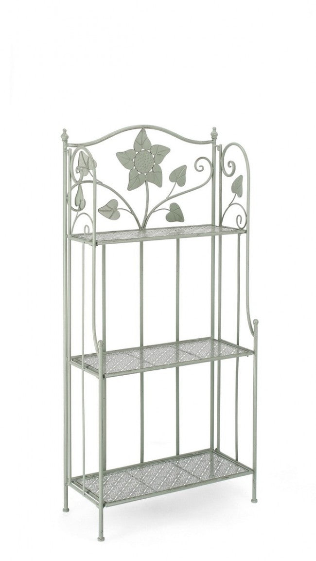 Scaffale 3 Ripiani 60x28x127 cm Harriet in Acciaio Salvia