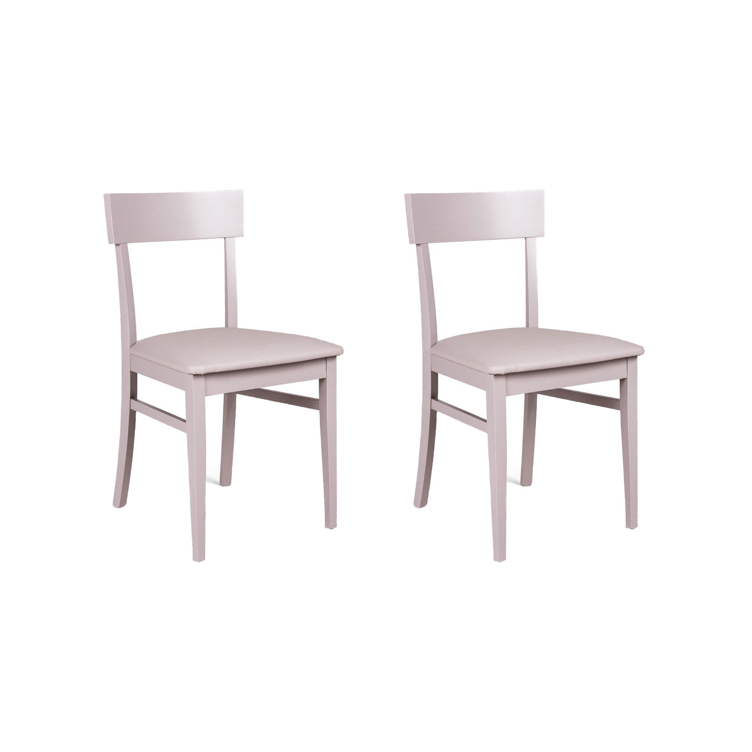 Set 2 Sedie 44x45xH82 cm in Similpelle Monaco Grigio Chiaro