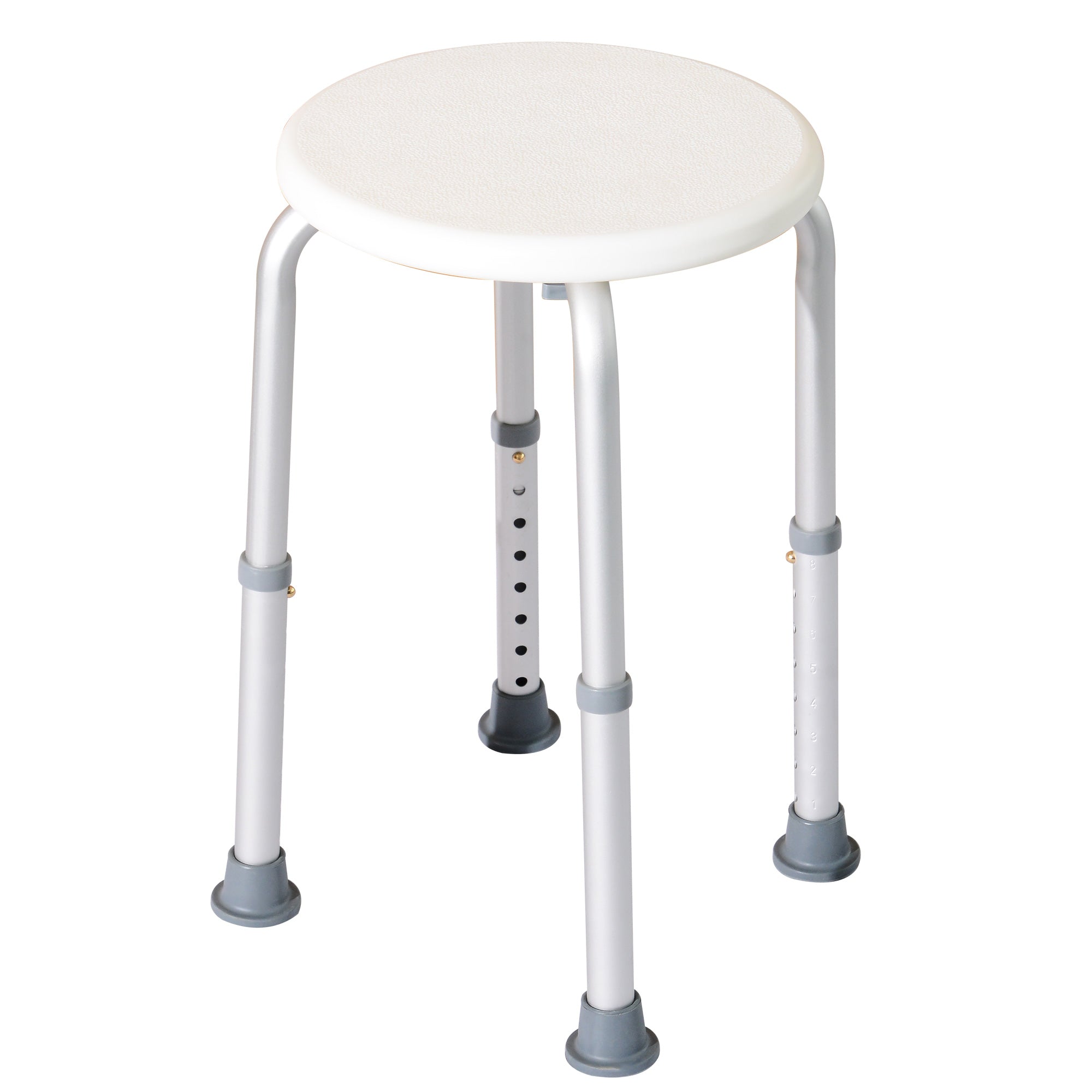 Image of Sgabello per doccia bagno altezza regolabile antiscivolo bianco