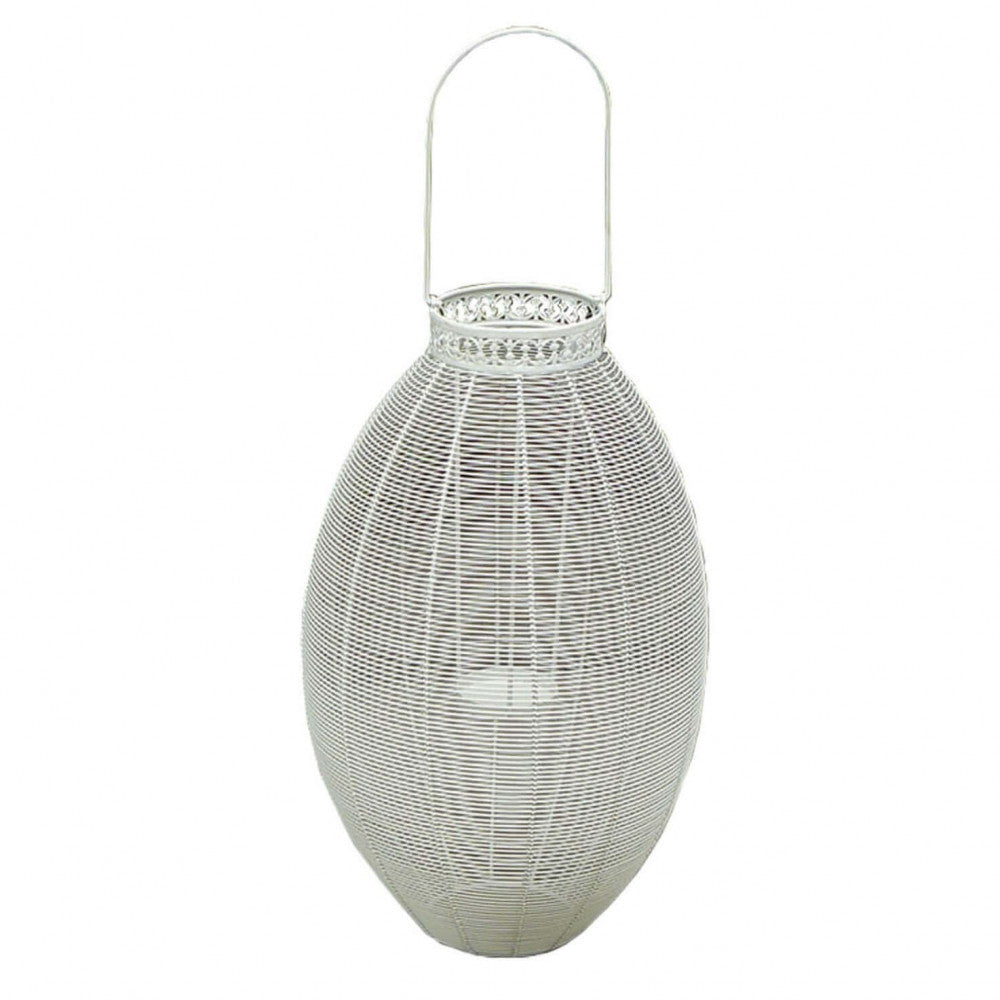 Image of Portacandela Shannon Bianco Antico 19x37,5x56 h cm in Acciaio Bianco