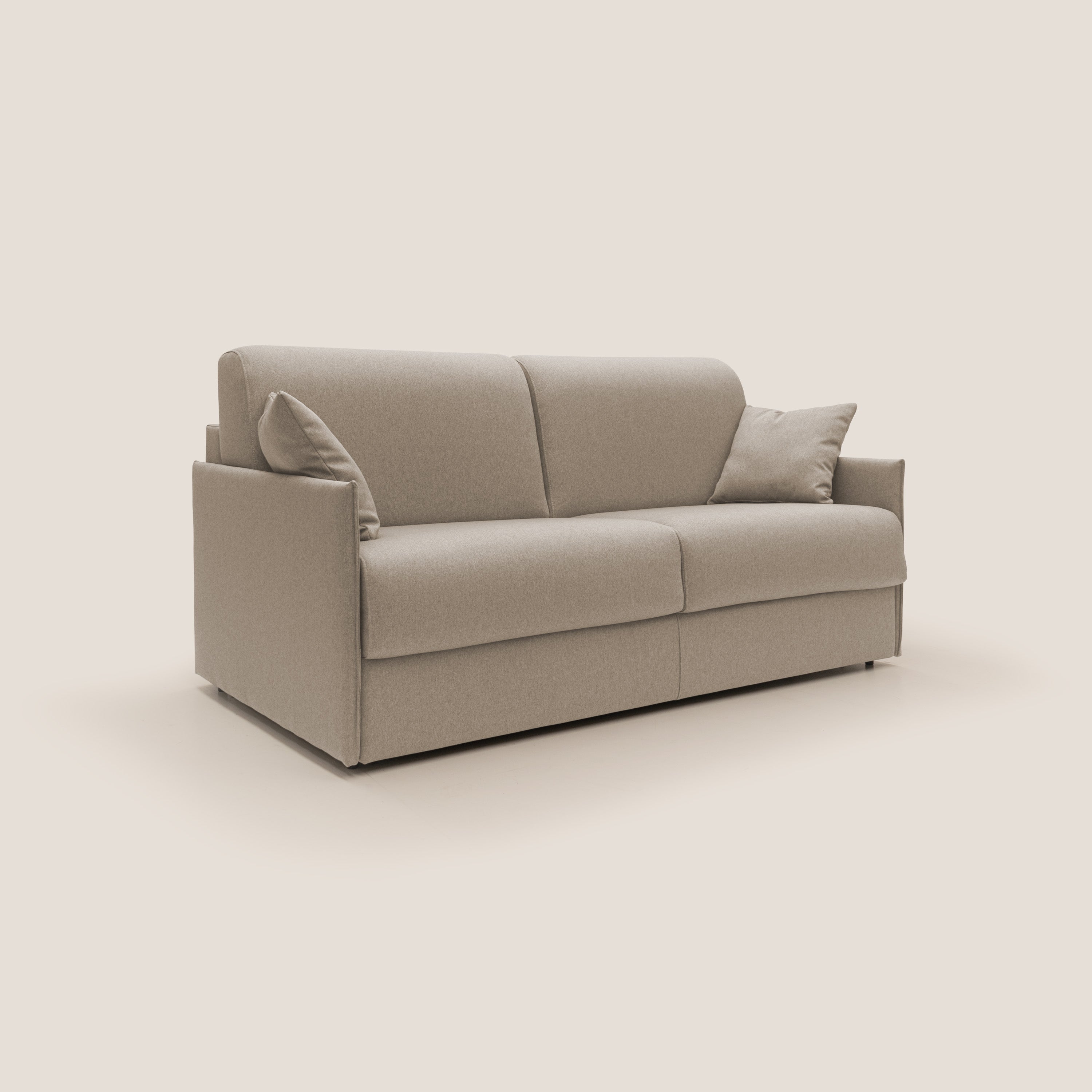 Divano Letto 2 Posti 169x90x96 cm in Tessuto Beige