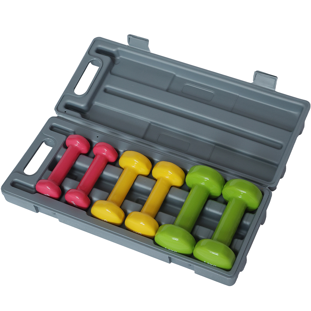 Image of Set Manubri Palestra con Valigetta 2x0.5kg+2x1kg+2x1.5kg Pesi per Sport Fitness