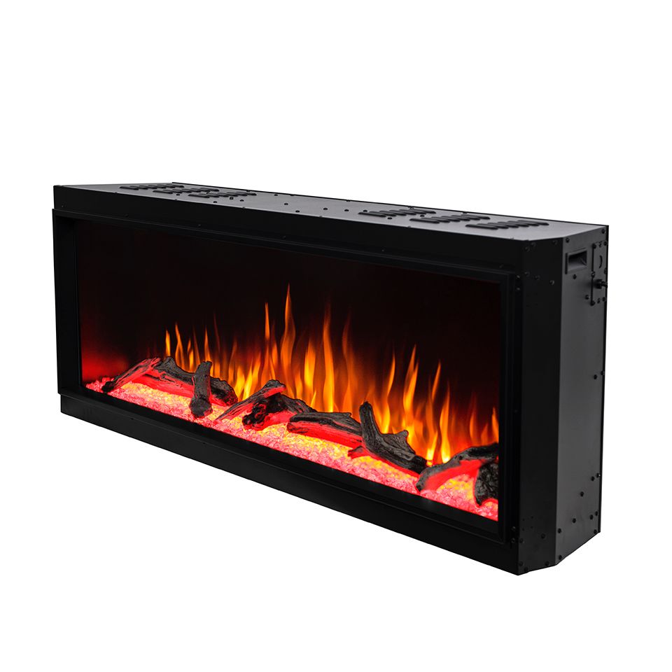 Camino Elettrico da Incasso 56,1x159,8x30,5 cm Effetto Fiamma 1500W Salvador 60 Nero...