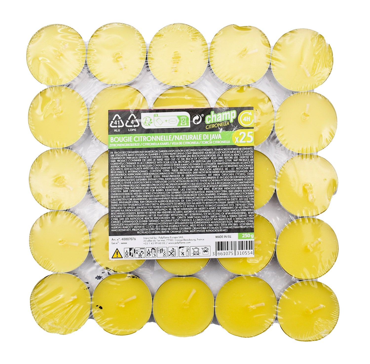Set 500 Candele Lumino da 10gr Tielight in Citronella Gialle...