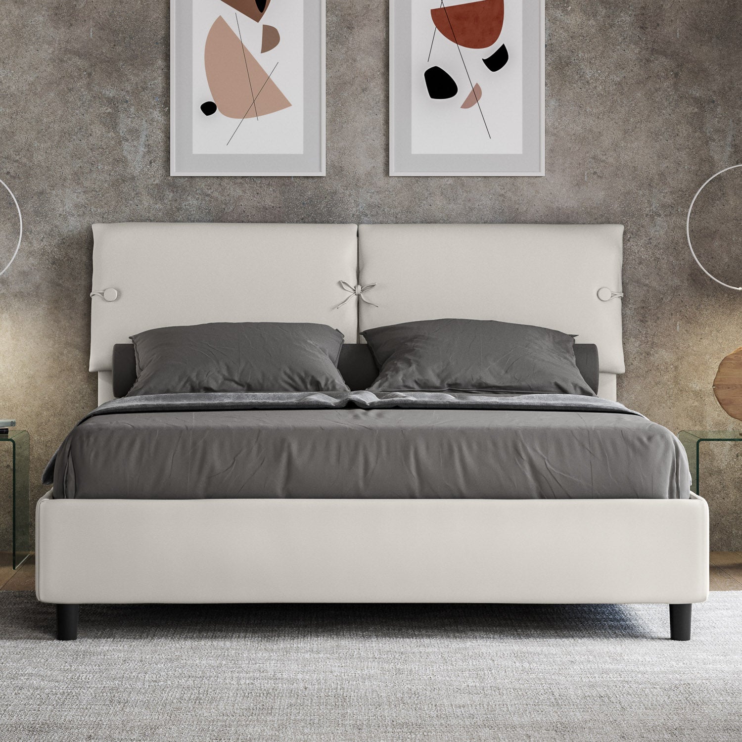 Letto Matrimoniale 160x200 cm Senza Rete Sleeper Bianco...