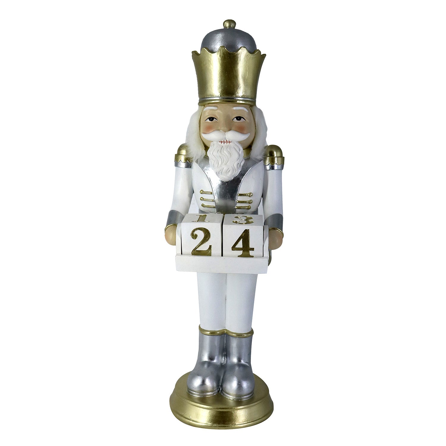 Soldatino Schiaccianoci in Resina bianco cm 17x19xh60