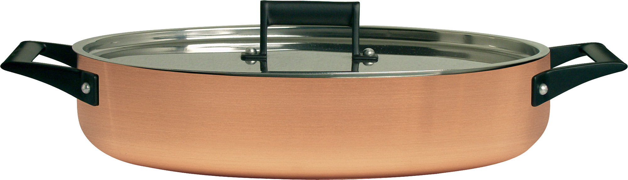 Tegame Ovale 2 Manici in Rame Ø32 cm Antiaderente Alexander Status