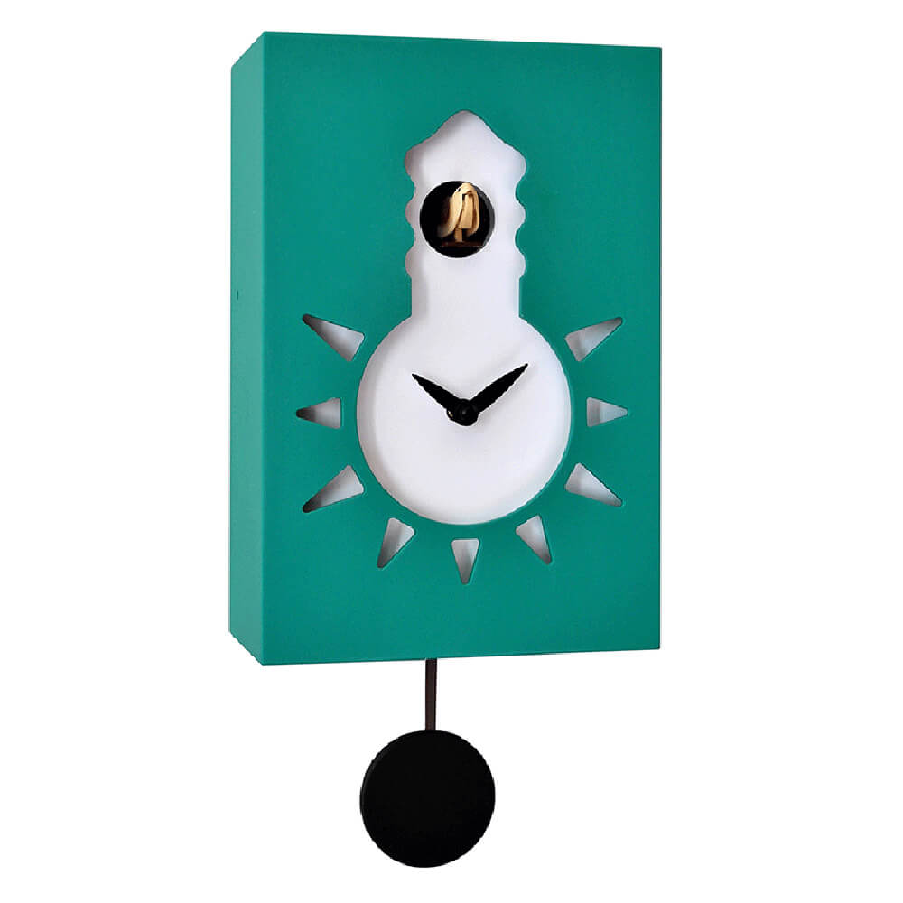 Orologio a Cucù da Parete 18X27X10Cm Pirondini Italia Night & Day Verde Traffico