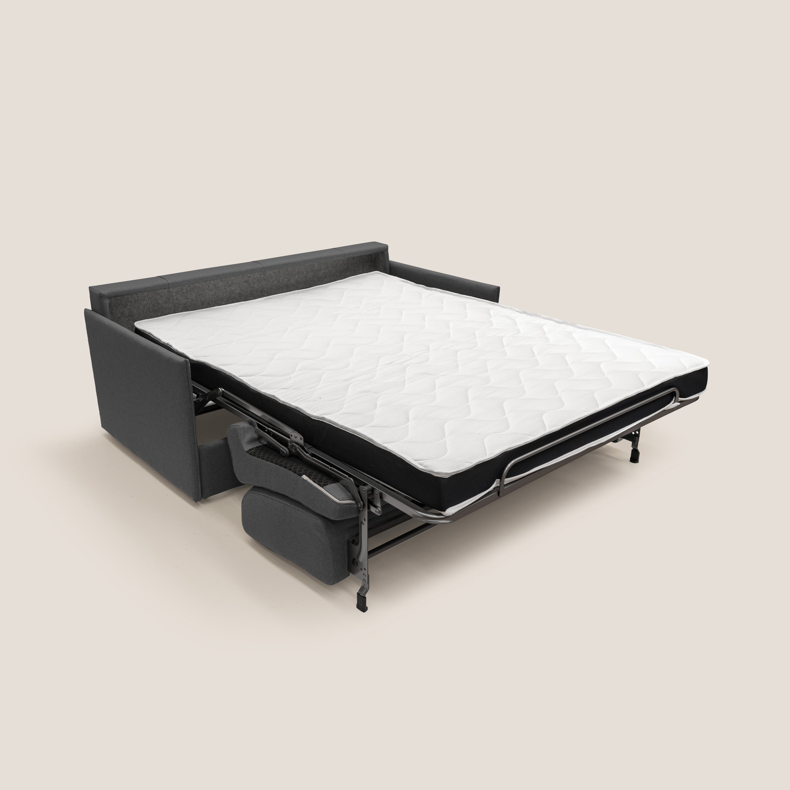 Divano Letto 2 Posti 149x90x96 cm in Tessuto Antracite