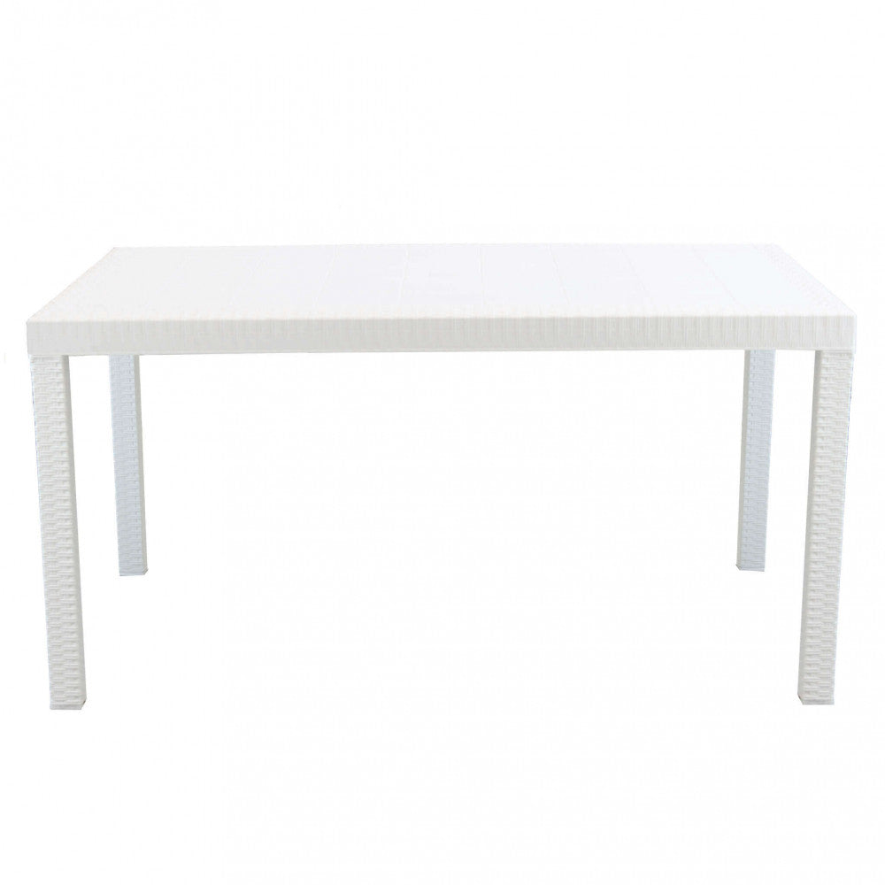 Tavolo Houston 150x90x74 h cm in Wicker Bianco...