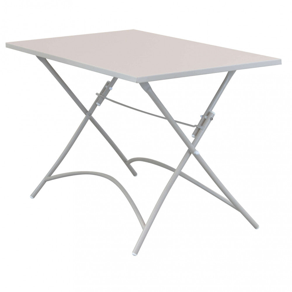Tavolo Bristol 110x70x72 h cm in Acciaio Tortora