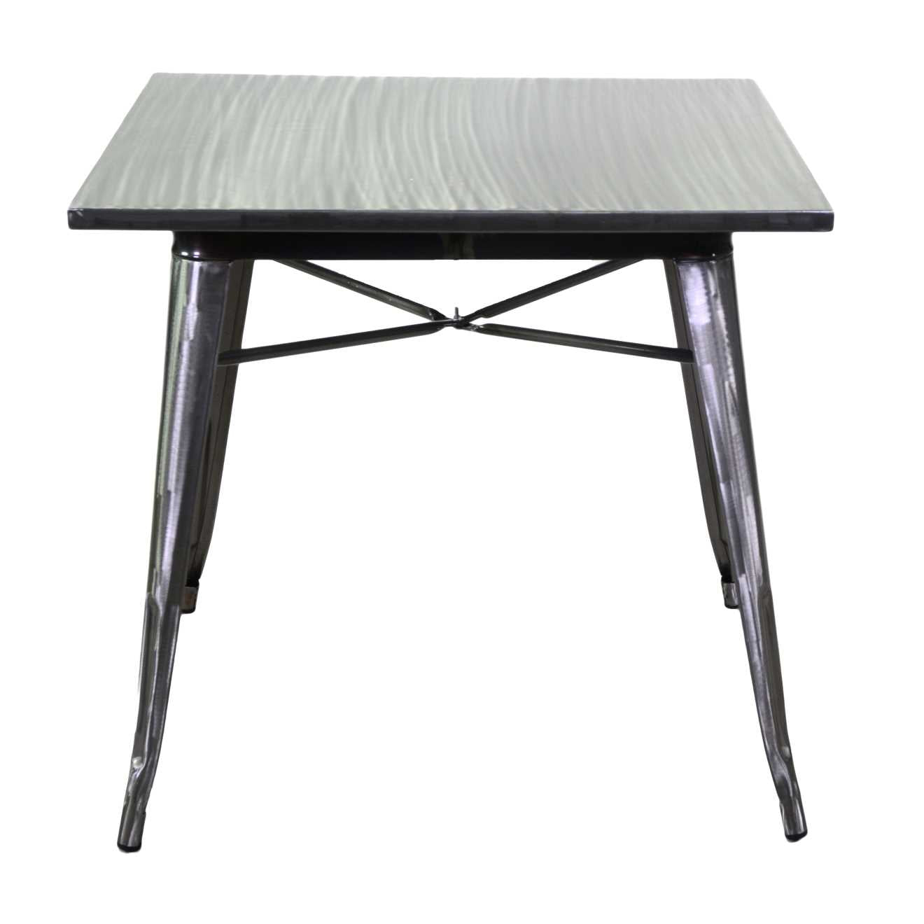 Tavolo New Bristol 80x80xh76 cm in Ferro Grigio Galvanizzato...