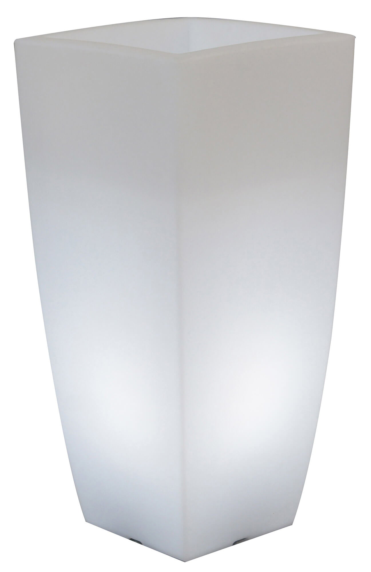 Image of Vaso Luminoso Quadrato 33x33x70 cm Bauer Home Light Ghiaccio e Bianco