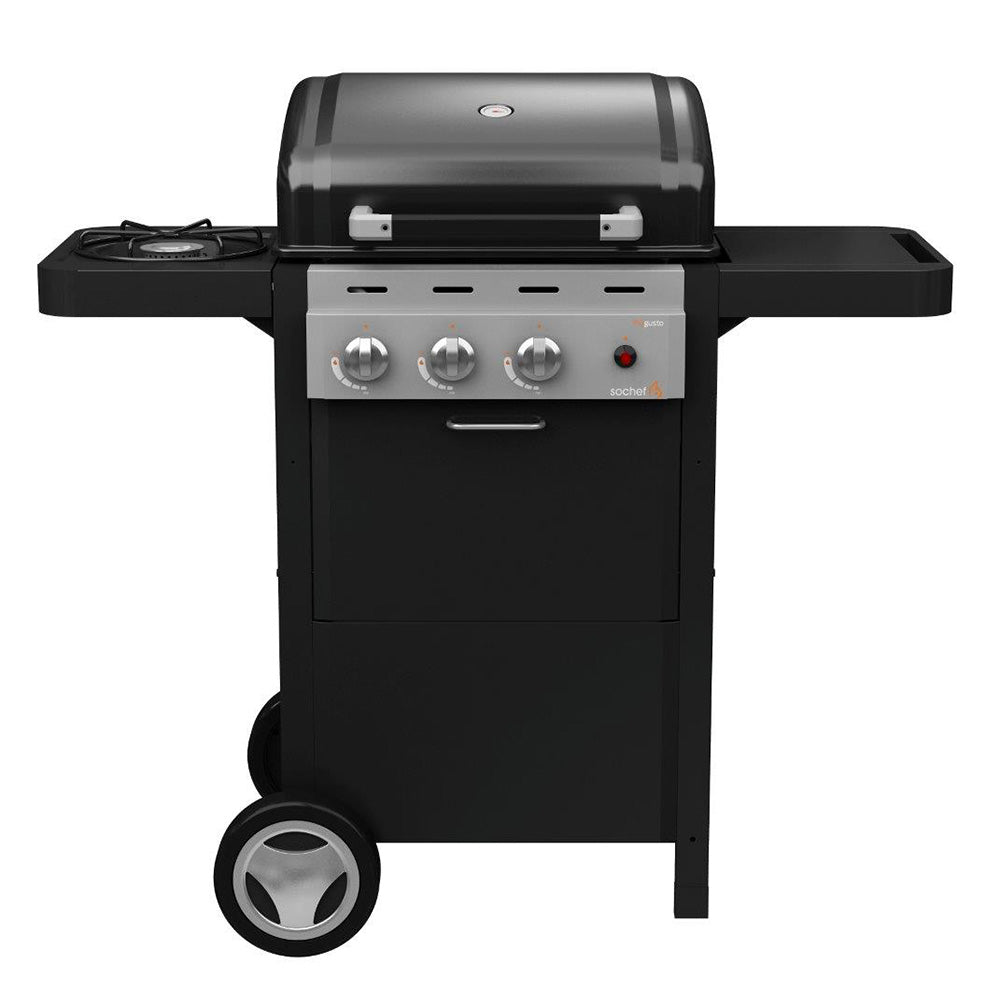 Barbecue a Gas GPL Pietra Lavica 2 Fuochi 8,1kW con Fornello Laterale Sochef Piùgusto...