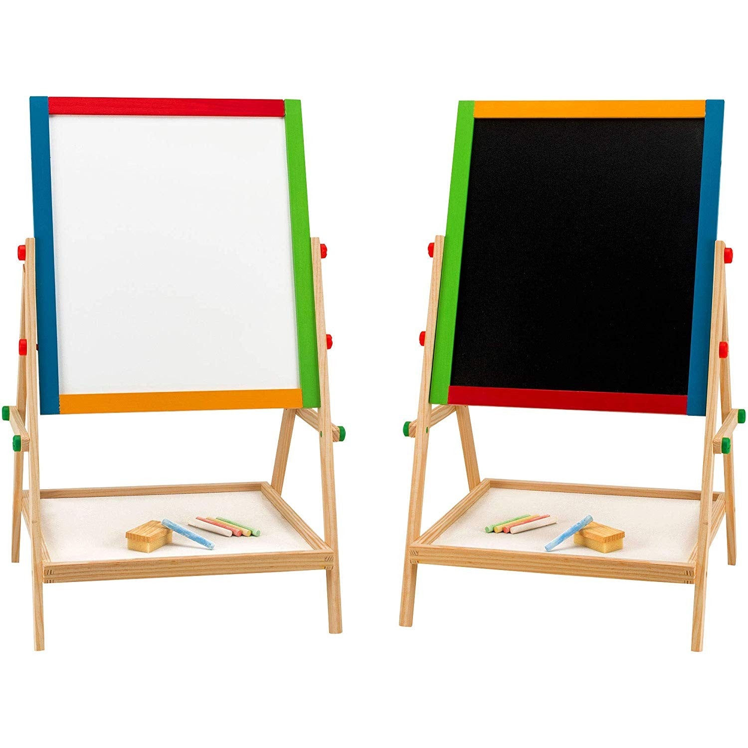 Lavagna per Bambini H65 Magnetica e Tradizionale con Cavalletto in Legno