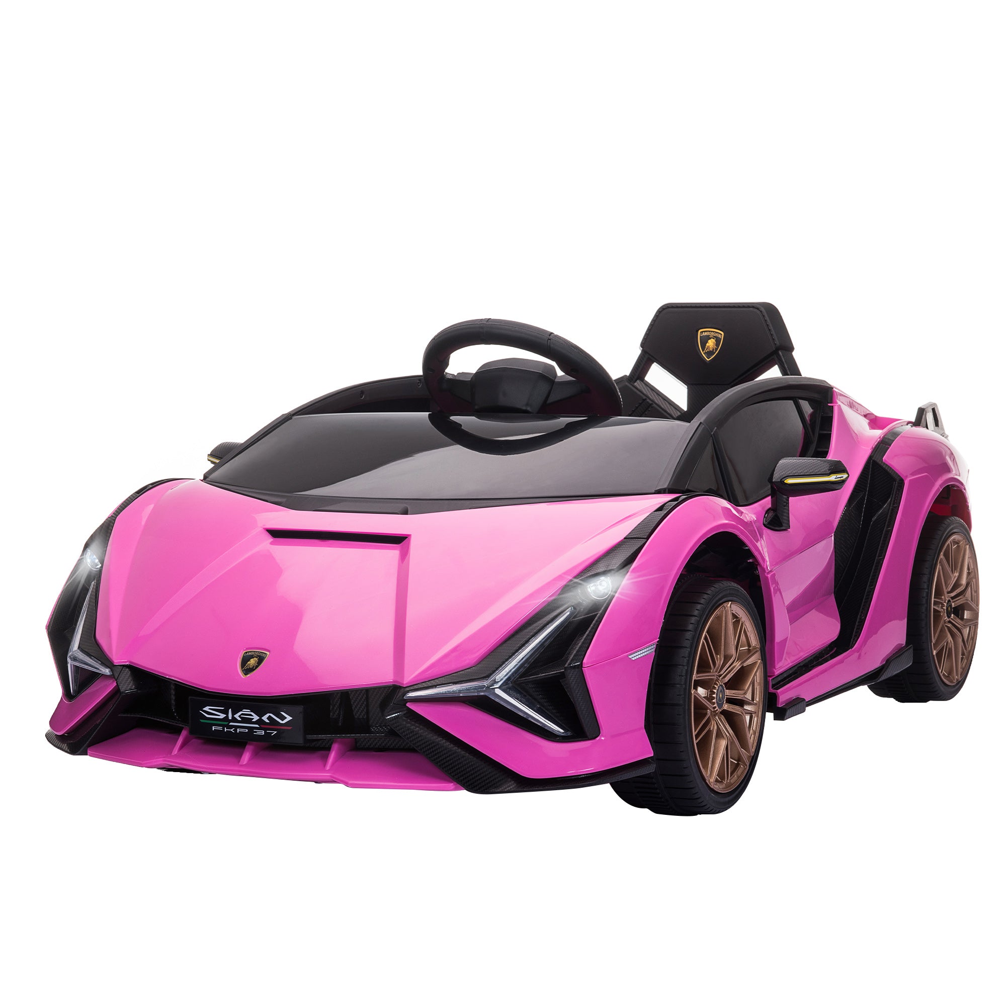 Macchina Elettrica per Bambini 12V con Licenza Lamborghini Sian FKP 37 Rosa