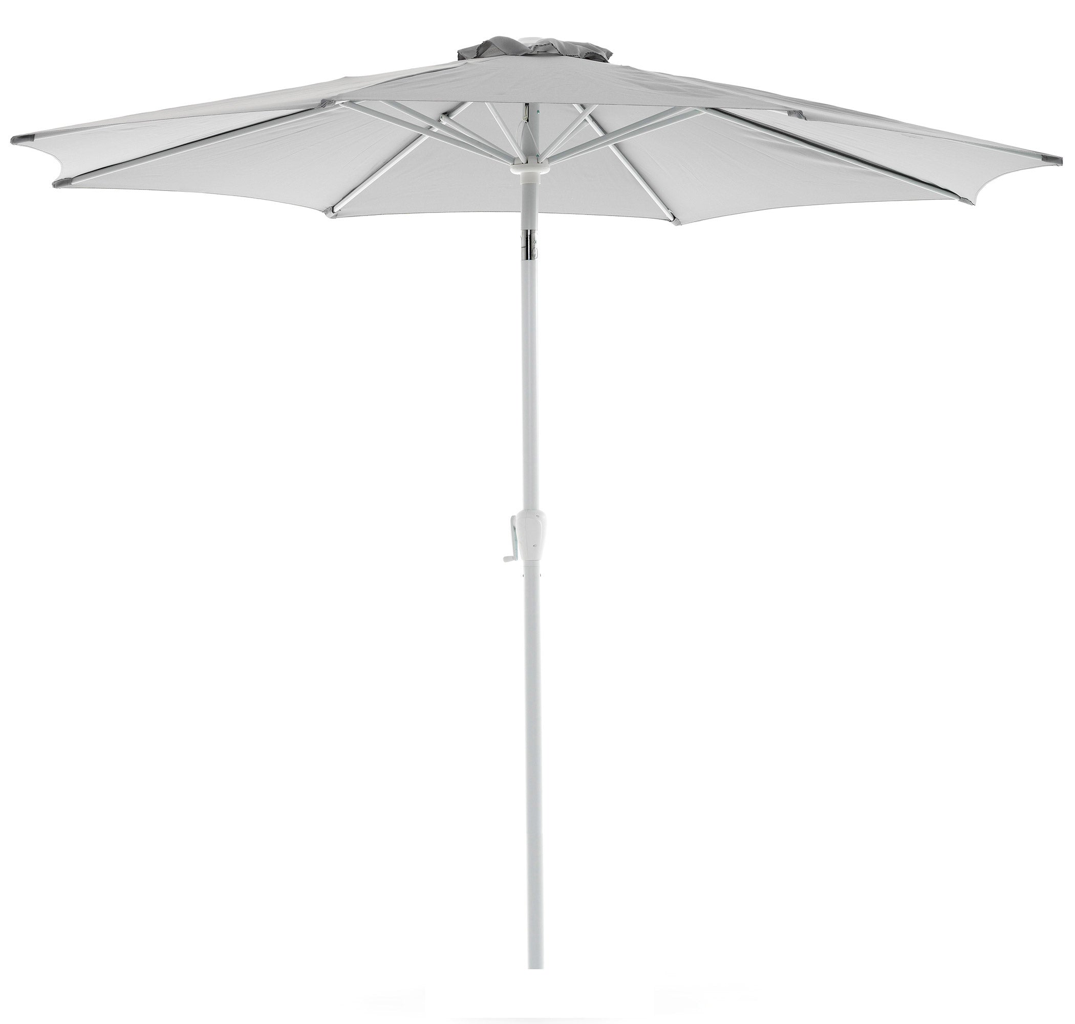 Ombrellone da Giardino Ø3 m Palo Ø48 mm in Alluminio Telo in Poliestere Palm Beach Bianco e Grigio
