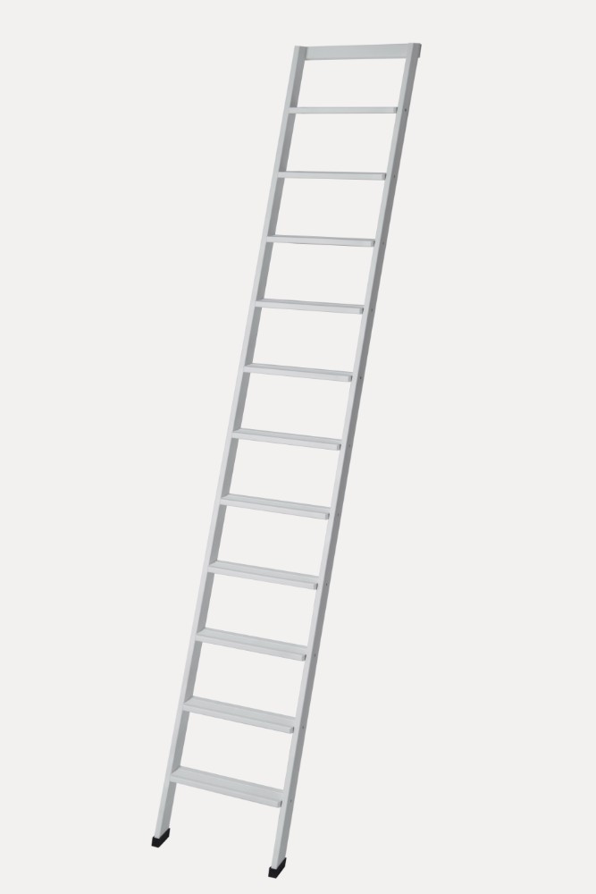 Scala Appoggio in Legno 11 Gradini H275 cm Laccato Bianco