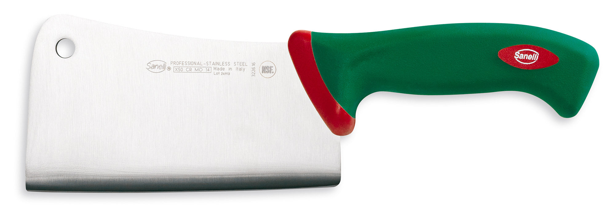 Image of Coltello Falcetta Pesante Lama 16 cm Manico Antiscivolo Sanelli Premana Verde/Rosso