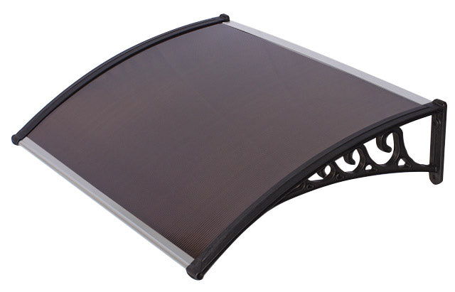 Pensilina Tettoia in Policarbonato Alveolare Fumè Masi Marrone 120x80 cm...