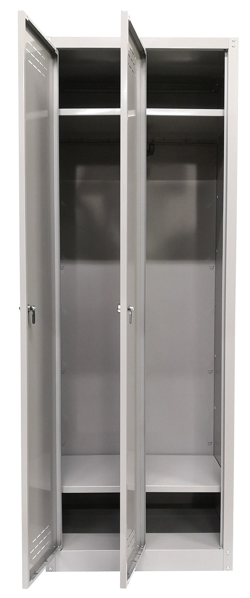 Image of Armadio Spogliatoio Sporco Pulito 2 Ante 60x40x167 cm in Metallo Verniciato Grigio Chiaro