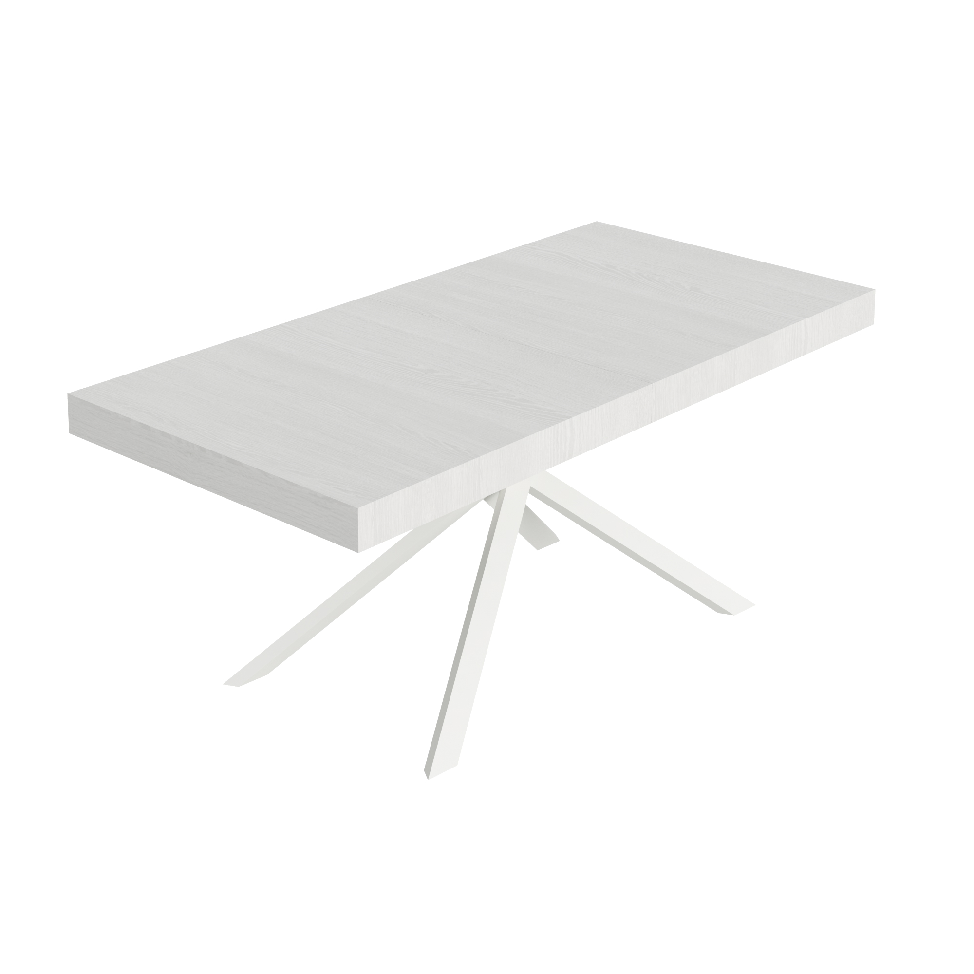 Tavolo Allungabile 200-460x90x77 cm Niket Bianco Frassino Gambe Bianche