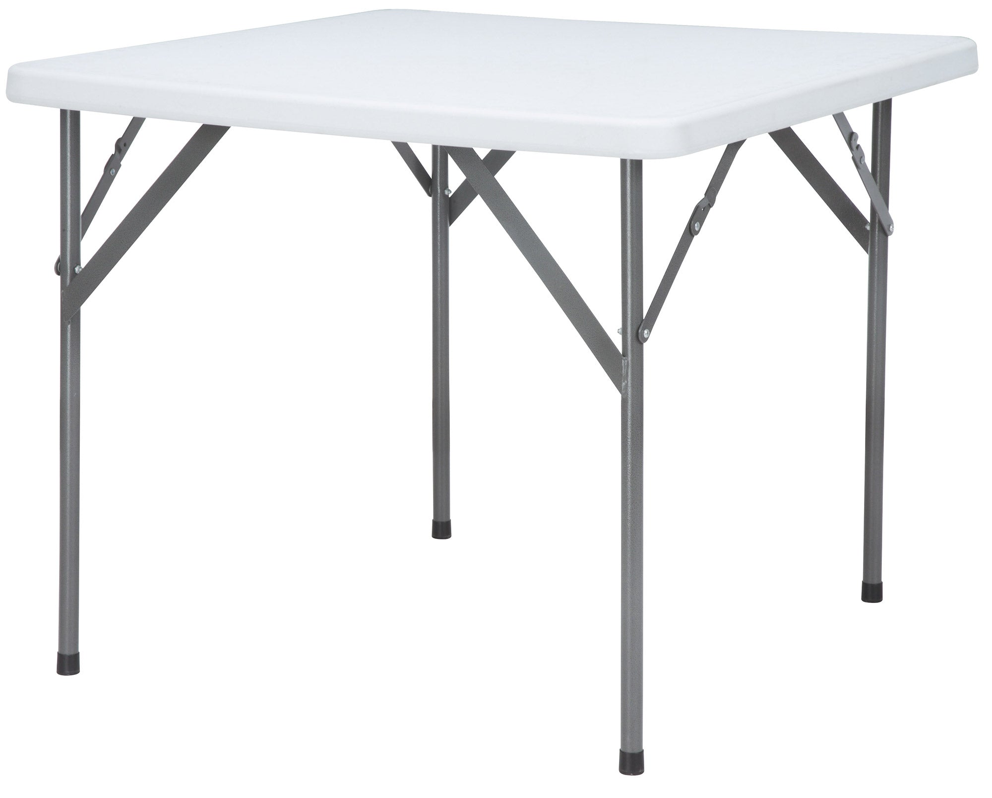 Tavolo Catering Quadrato Pieghevole 88x88x74 cm Bianco