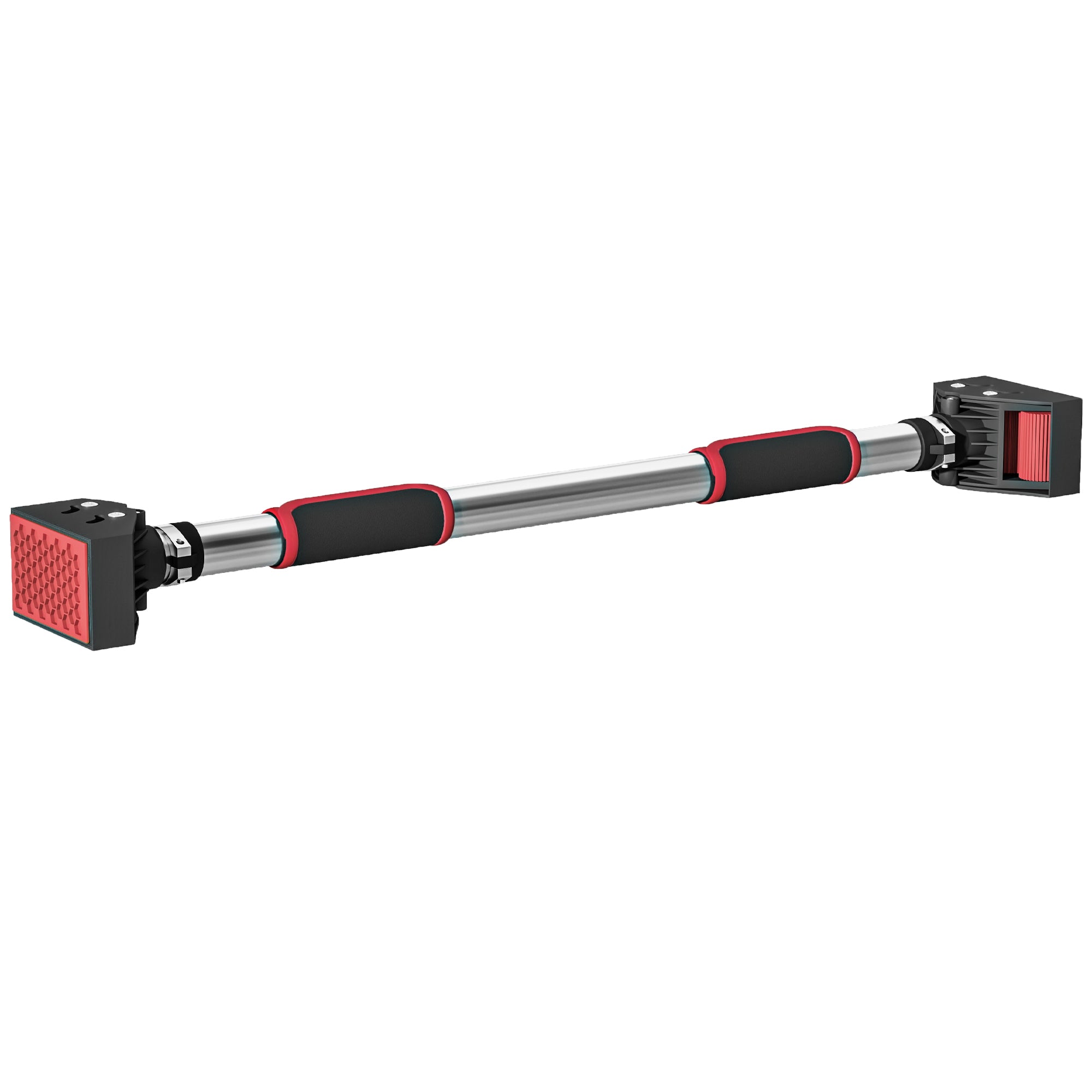 Image of Barra per Trazioni Regolabile 75-92x10x7 cm con Impugnature Antiscivolo Rosso e Nero
