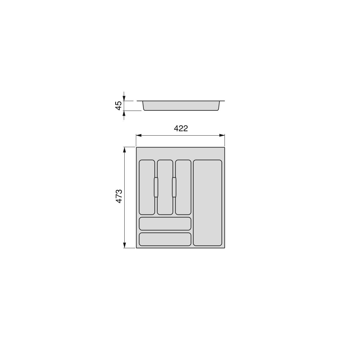 Portaposate Optima Vertex/Concept 500mm (Spalle 16mm) M 500 Plastica Bianca Tecnoplastica Emuca...