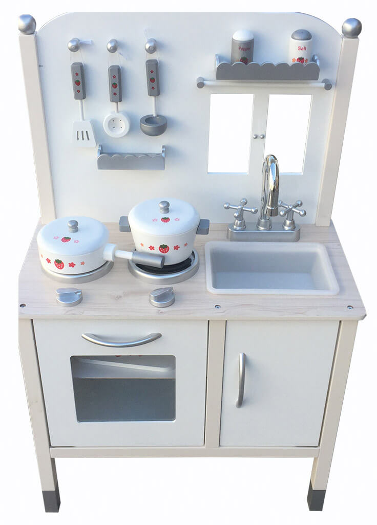 Cucina Giocattolo in Legno con Utensili 50x30x88 cm Miller Cottage Grigia