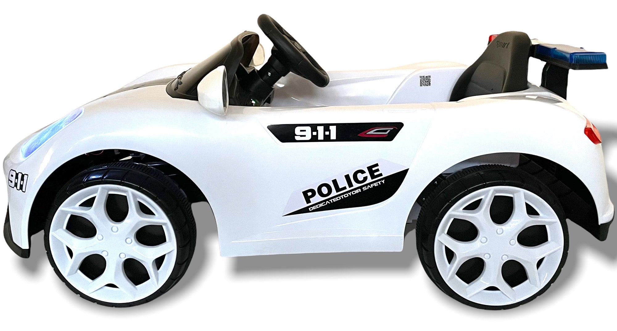 Macchina Elettrica della Polizia per Bambini 6V Police Bianca...