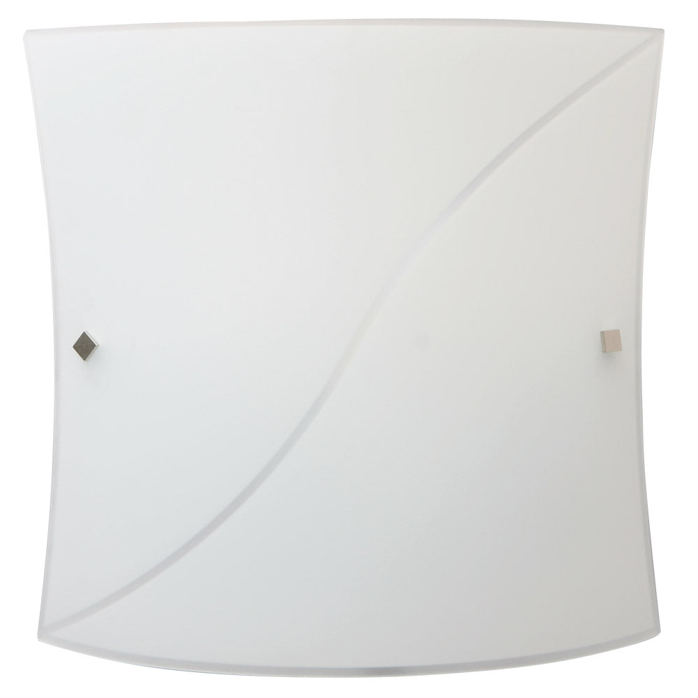 Image of Plafoniera 1xE27 Montatura Bianco Vetro Lastra Bianco E-Energy Serena
