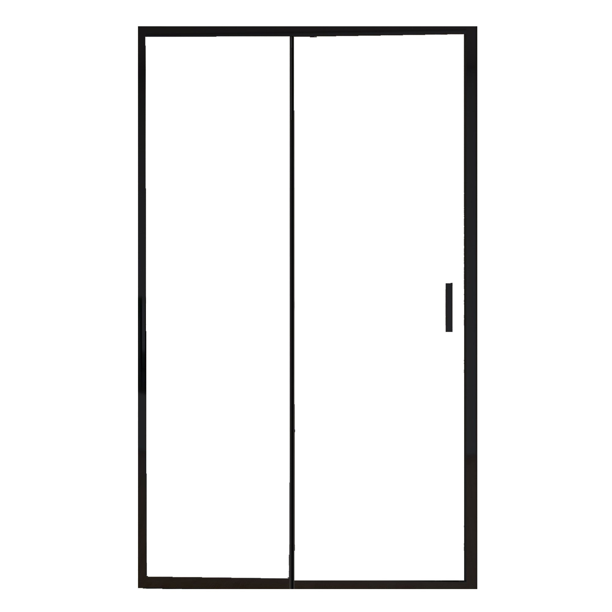 Porta Parete Doccia 112 cm 1 anta Scorrevoli con Profili Neri in Cristallo trasparente 6mm H195 Bonussi Sole