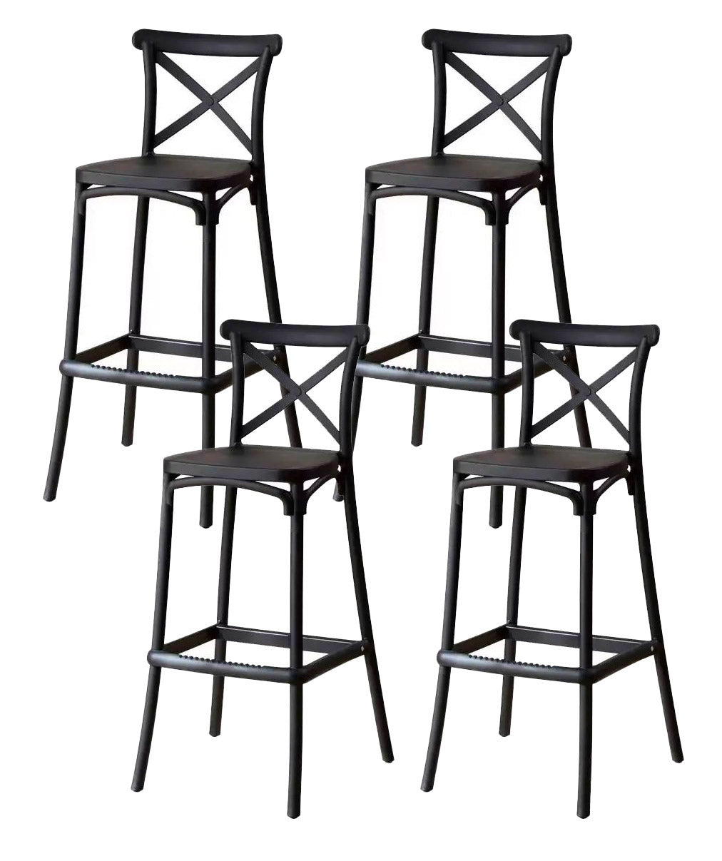 Set 4 Sgabelli 40x36x91 cm in Polipropilene Pompei Nero